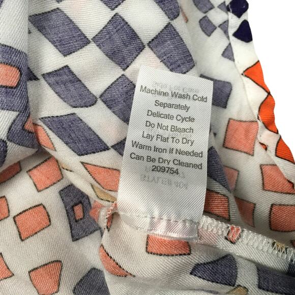 CAbi #404 Shirt Grand Prix Print Button Front Tunic Top Women's S Blue Orange - Picture 10 of 11